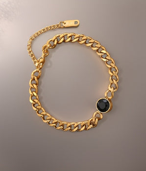 Faro Chunky Cuban Bracelet / 18K Gold Plated - Nina Kane Jewellery