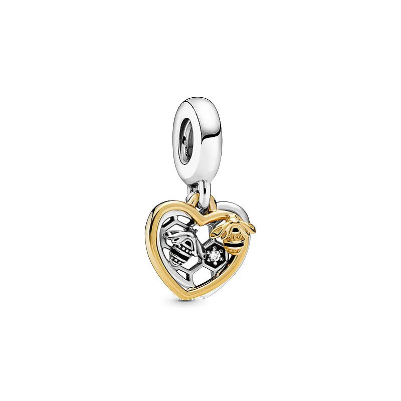 The Gold Heart Bee Charm / Alloy - Nina Kane Jewellery