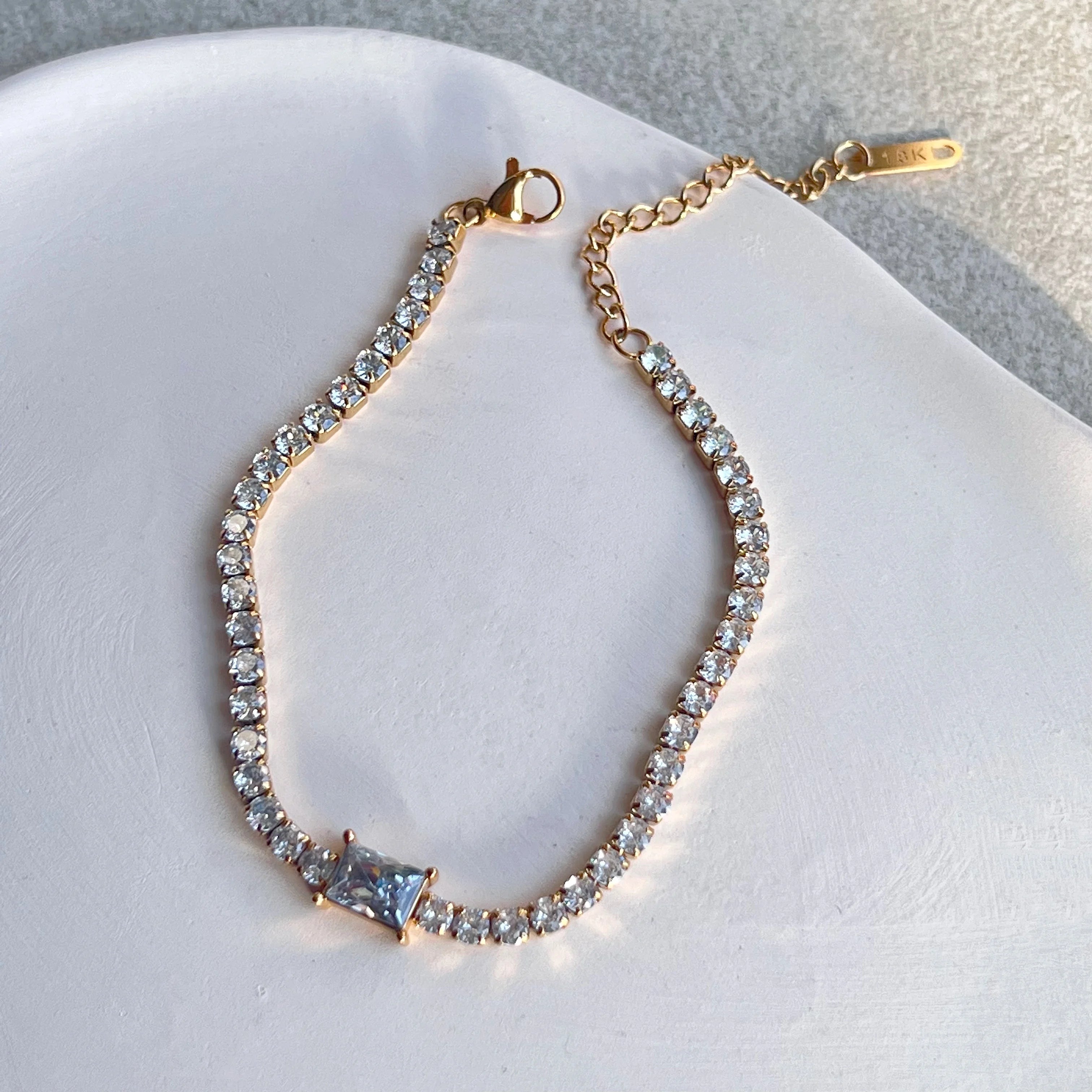 Melissa Zircon Diamond Bracelet / 18K Gold Plated - Nina Kane Jewellery