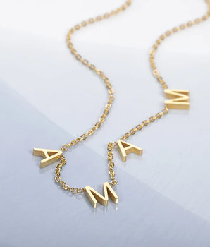 MAMA Letter Pendant / 14K Gold Plated - Nina Kane Jewellery
