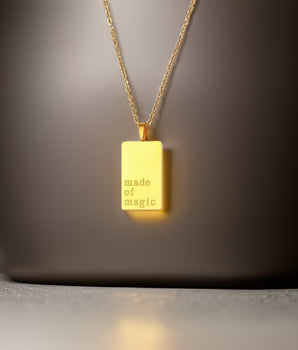 Demeter Feel Good Square Pendants / 18K Gold Plated - Nina Kane Jewellery