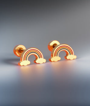 Niesha Rainbow Screw Studs / Stainless Steel - Nina Kane Jewellery