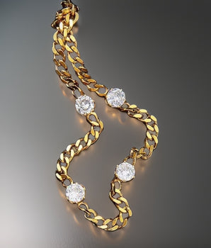 Doreen Cuban Chain Bracelet / 18K Gold Plated - Nina Kane Jewellery