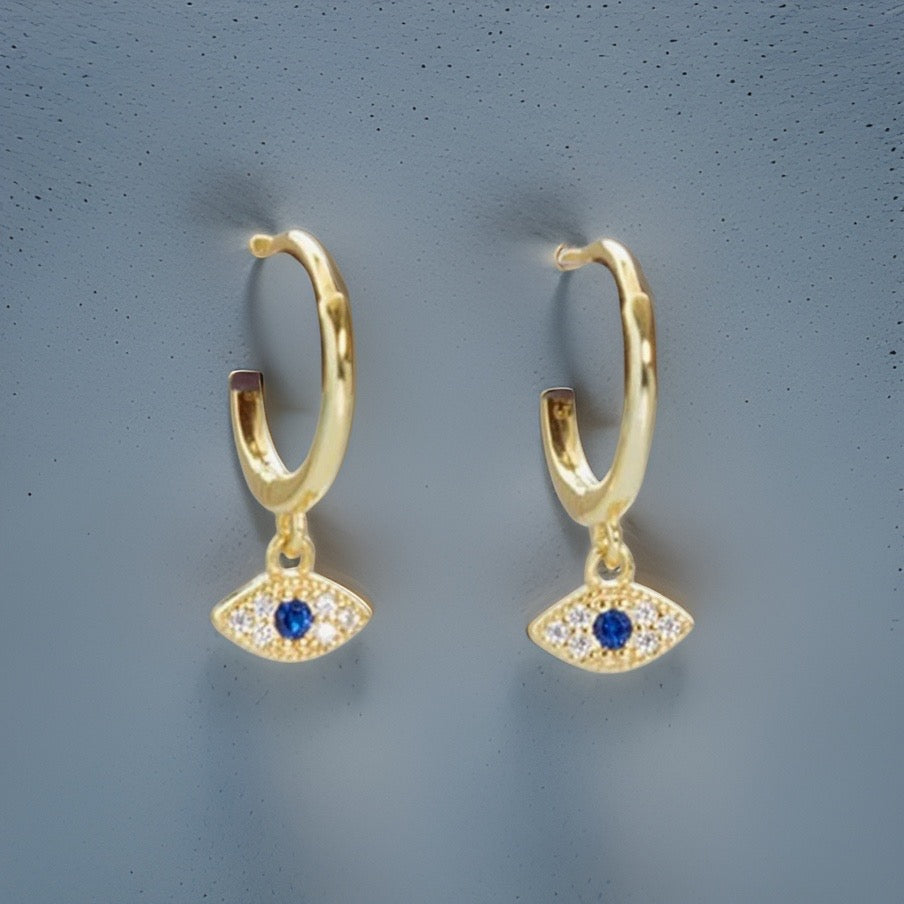 Krystal Evil Eye Earrings / Stainless Steel - Nina Kane Jewellery