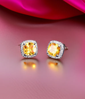 Antoinette Zircon Stud Earrings / Sterling Silver - Nina Kane Jewellery