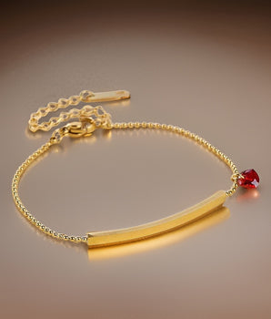 Jodie Red Love Heart Bracelet / Stainless Steel - Nina Kane Jewellery