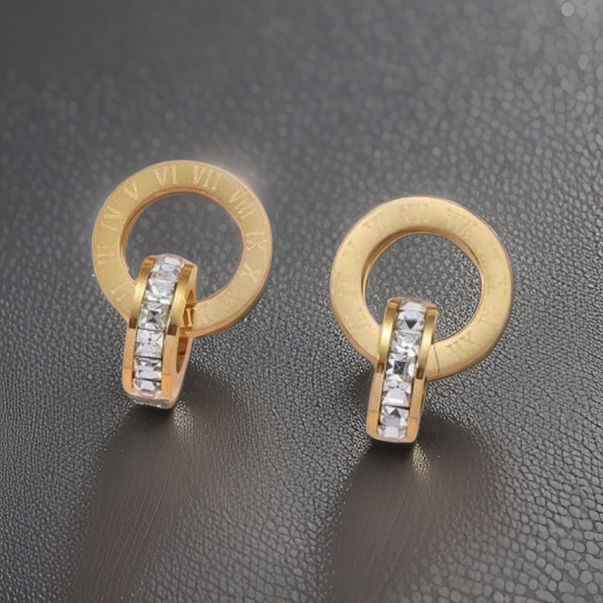 Birkley Roman Earrings / Titanium Steel - Nina Kane Jewellery
