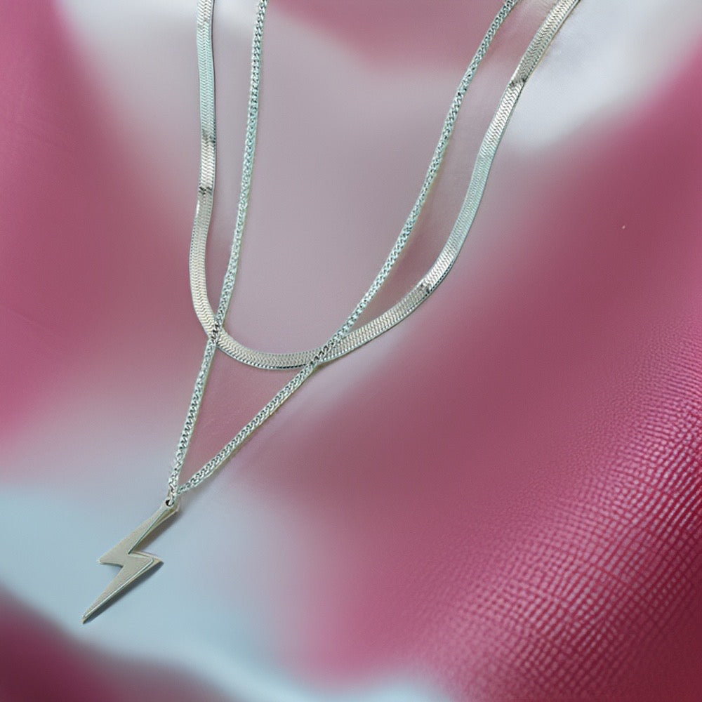 Priya Lightning Layered Necklaces / Stainless Steel - Nina Kane Jewellery