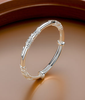Hermione Inlaid Flower Bracelet / Stainless Steel - Nina Kane Jewellery
