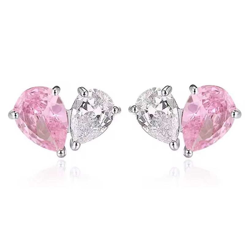Heart Shaped Crystal Earrings