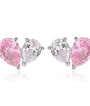 Heart Shaped Crystal Earrings - Nina Kane Jewellery
