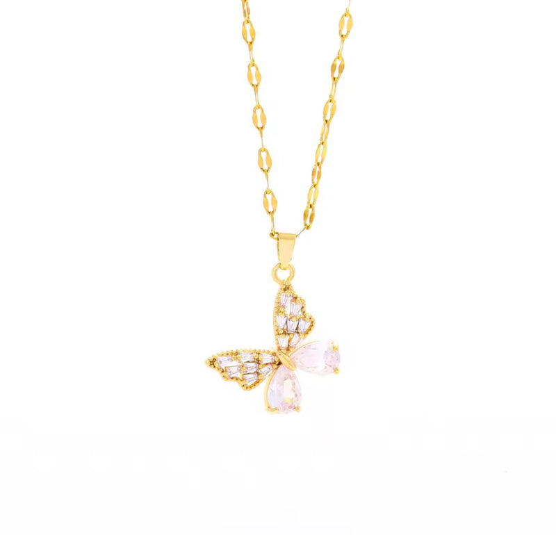 Khloe Crystal Butterfly Necklace