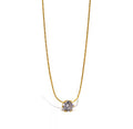 Dainty Solitaire Gemstone Necklace view 1