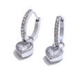 Raquel Heart Drop Hoop Earrings view 2