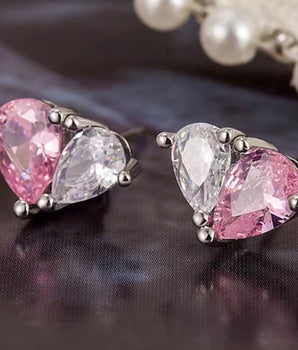 Heart Shaped Crystal Earrings - Nina Kane Jewellery