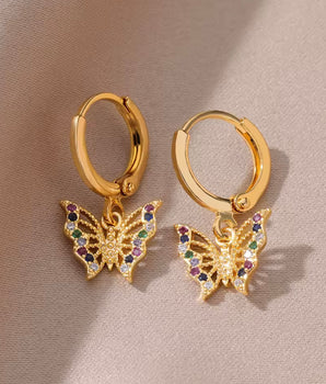 Briar Butterfly Hoop Earrings - Nina Kane Jewellery