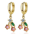 Cherry Drop Huggie Earrings view 1