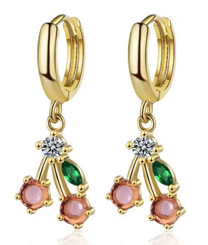 Cherry Drop Huggie Earrings - Nina Kane Jewellery