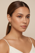 The Hamsa Hand Huggie Earrings view 2