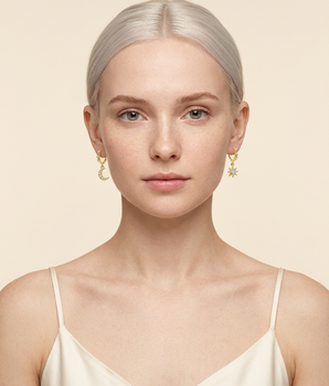 The Celeste Star & Moon Earrings - Nina Kane Jewellery