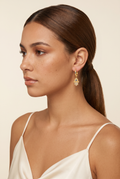 The Hamsa Hand Huggie Earrings view 3