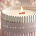 Raspberry Ripple Stoneware Soy Wax Candle view 3