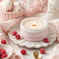 Raspberry Ripple Stoneware Soy Wax Candle view 2