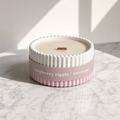 Raspberry Ripple Stoneware Soy Wax Candle view 1