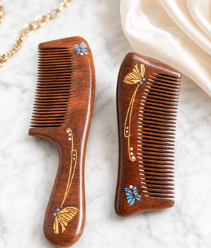 Sandalwood Butterfly Comb Set - LIMITED EDITION - Nina Kane Jewellery