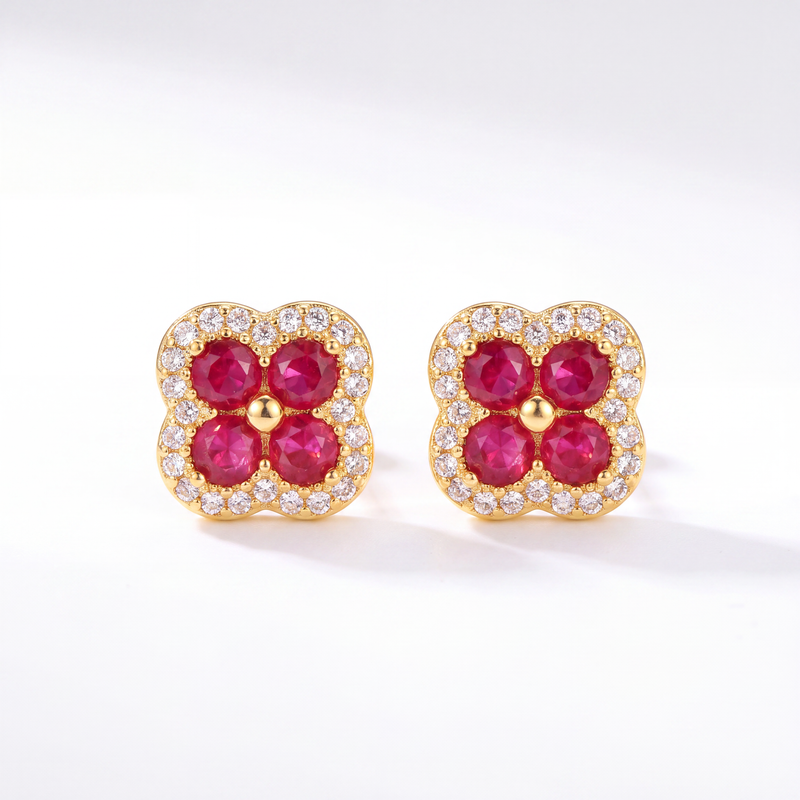 The Luxe Clover Stud Earrings