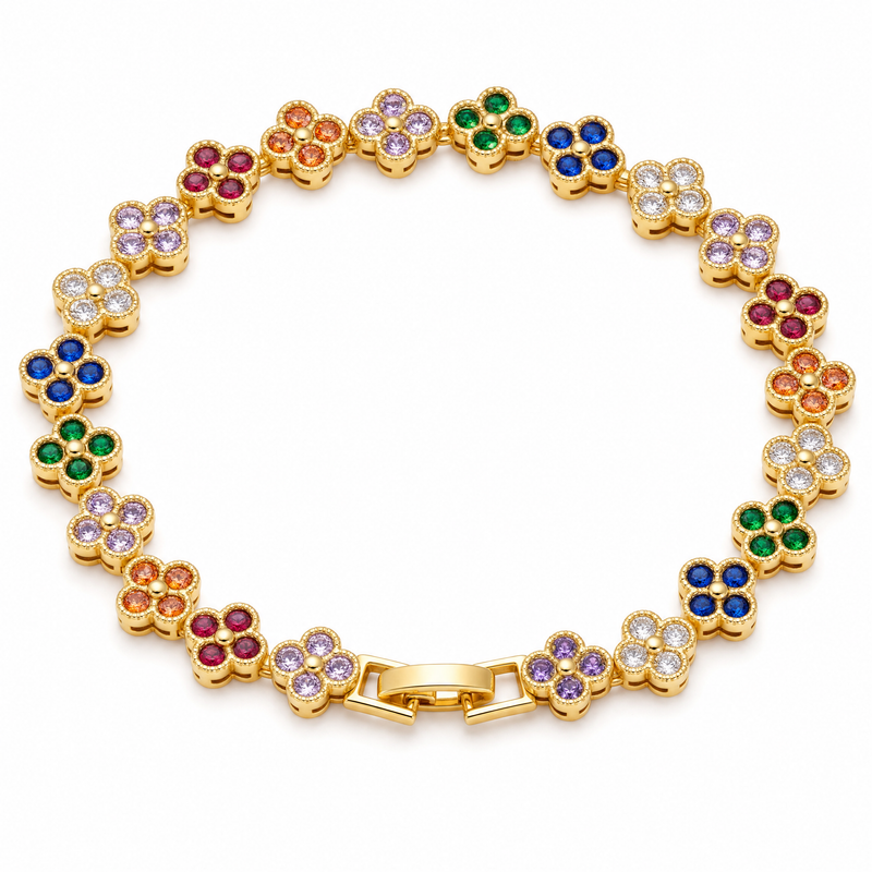 The Rainbow Clover Tennis Bracelets