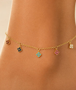 The Rainbow Clover Anklet