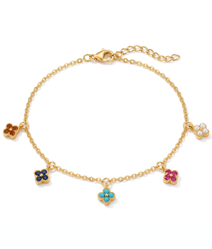 The Rainbow Clover Anklet
