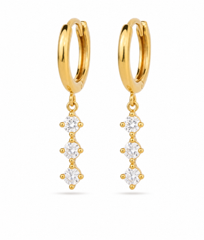 The Etta Triple Drop Huggie Hoops