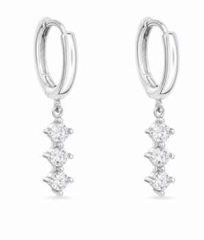 The Etta Triple Drop Huggie Hoops