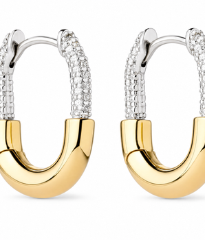 Mila Two Tone Huggie Hoops