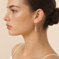 The Etta Triple Drop Huggie Hoops view 5
