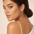 Mila Two Tone Huggie Hoops view 4