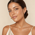 Mila Two Tone Huggie Hoops view 3