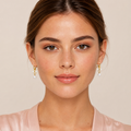 Le Papillon Pearl Hoops view 2