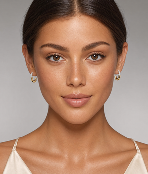 Mila Two Tone Huggie Hoops