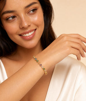 The Rainbow Clover Tennis Bracelets