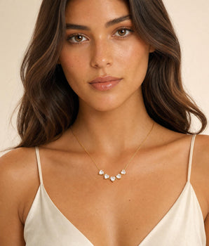 The Delphine Five Heart Necklace