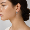 The Etta Triple Drop Huggie Hoops view 6