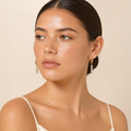 The Etta Triple Drop Huggie Hoops view 4