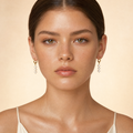 The Etta Triple Drop Huggie Hoops view 3