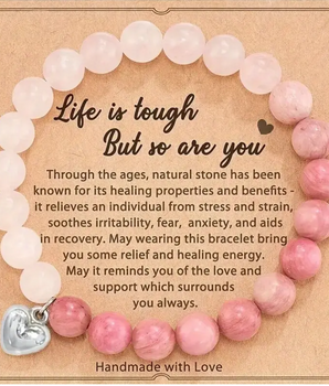 Rose Quartz "Love" Bracelet / Crystal - Nina Kane Jewellery