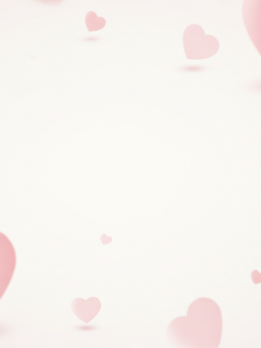 A light background with soft pink hearts floating 