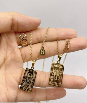 Atlantis Irregular Shape Zodiac Pendants / 18K Gold Plated - Nina Kane Jewellery