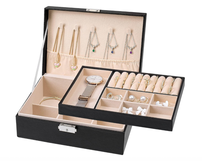 Large Capacity Leather Jewellery Boxes / Leather